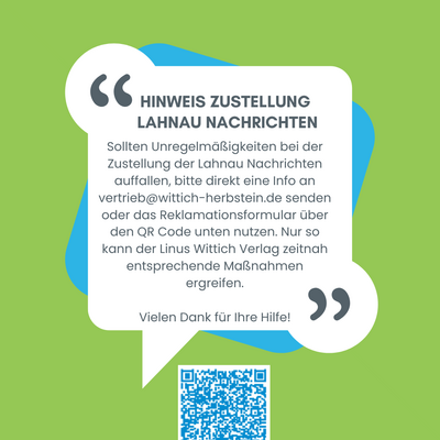 Hinweis Zustellung Lahnau Nachrichten 