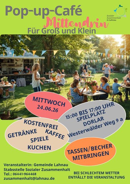 Flyer - Pop-Up Caf&eacute; Lahnau