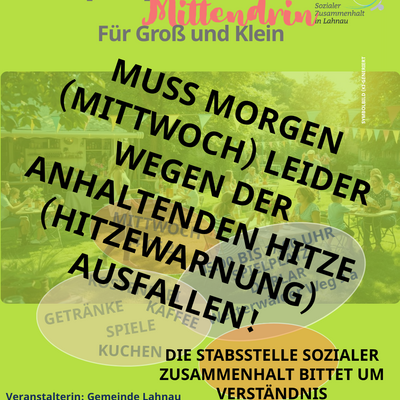 Absage Pop-up-Caf&eacute; 